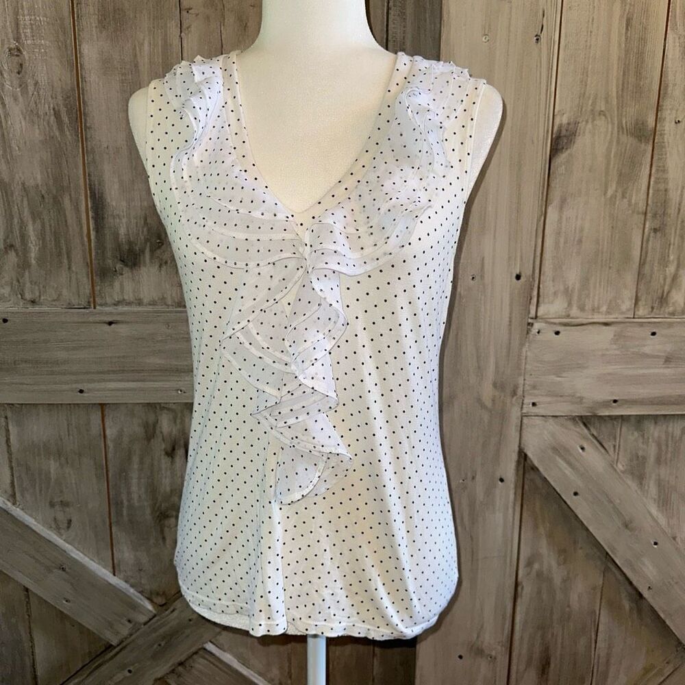 H&M Polka Dot Ruffle Sleeveless Top